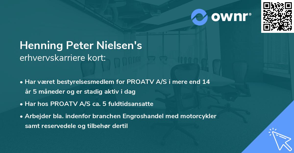 Henning Peter Nielsen's erhvervskarriere kort