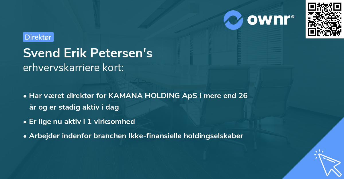 Svend Erik Petersen's erhvervskarriere kort