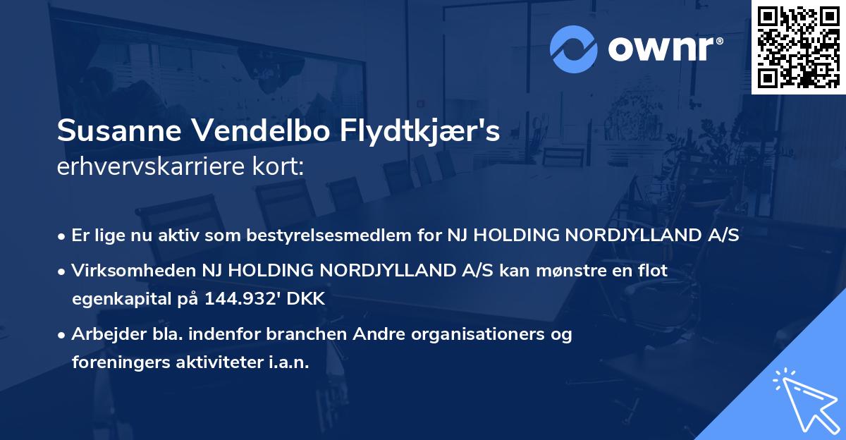 Susanne Vendelbo Flydtkjær's erhvervskarriere kort