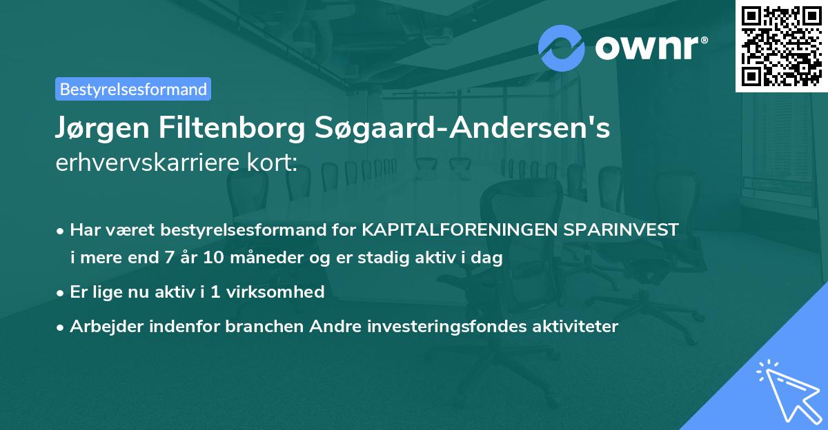 Jørgen Filtenborg Søgaard-Andersen's erhvervskarriere kort