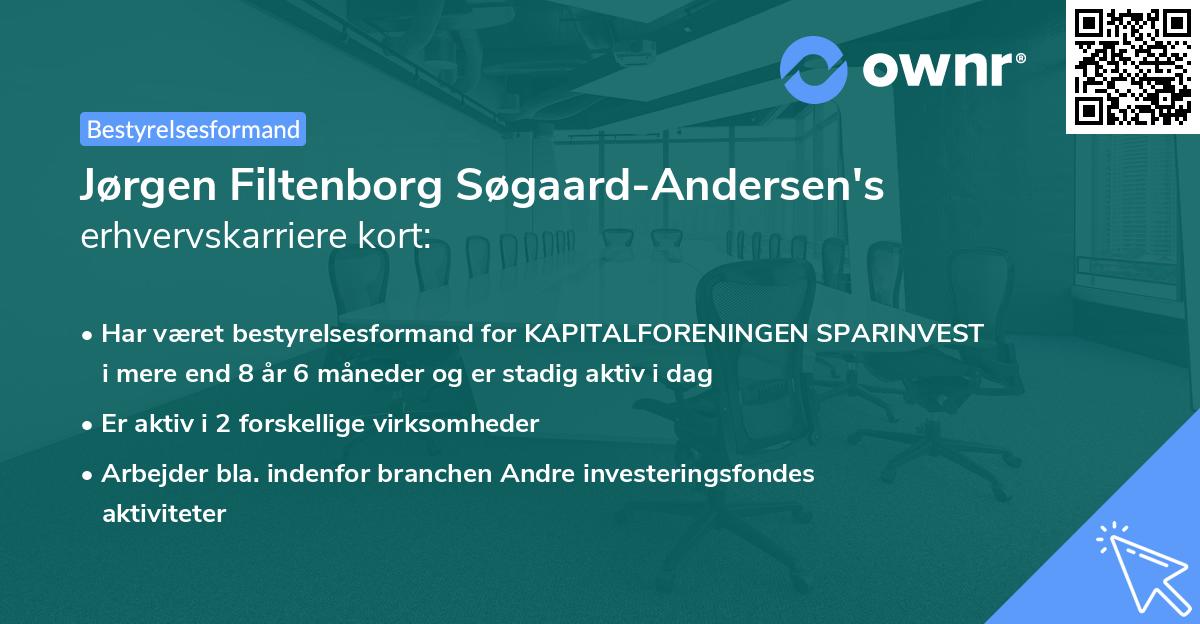 Jørgen Filtenborg Søgaard-Andersen's erhvervskarriere kort