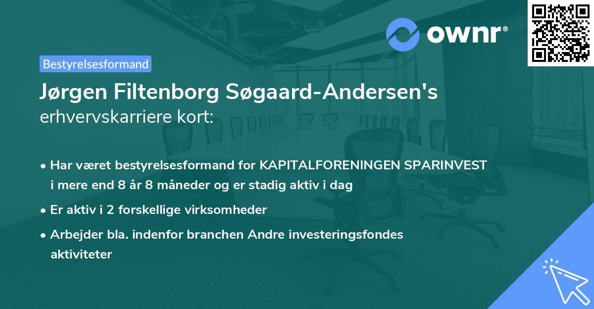 Jørgen Filtenborg Søgaard-Andersen's erhvervskarriere kort