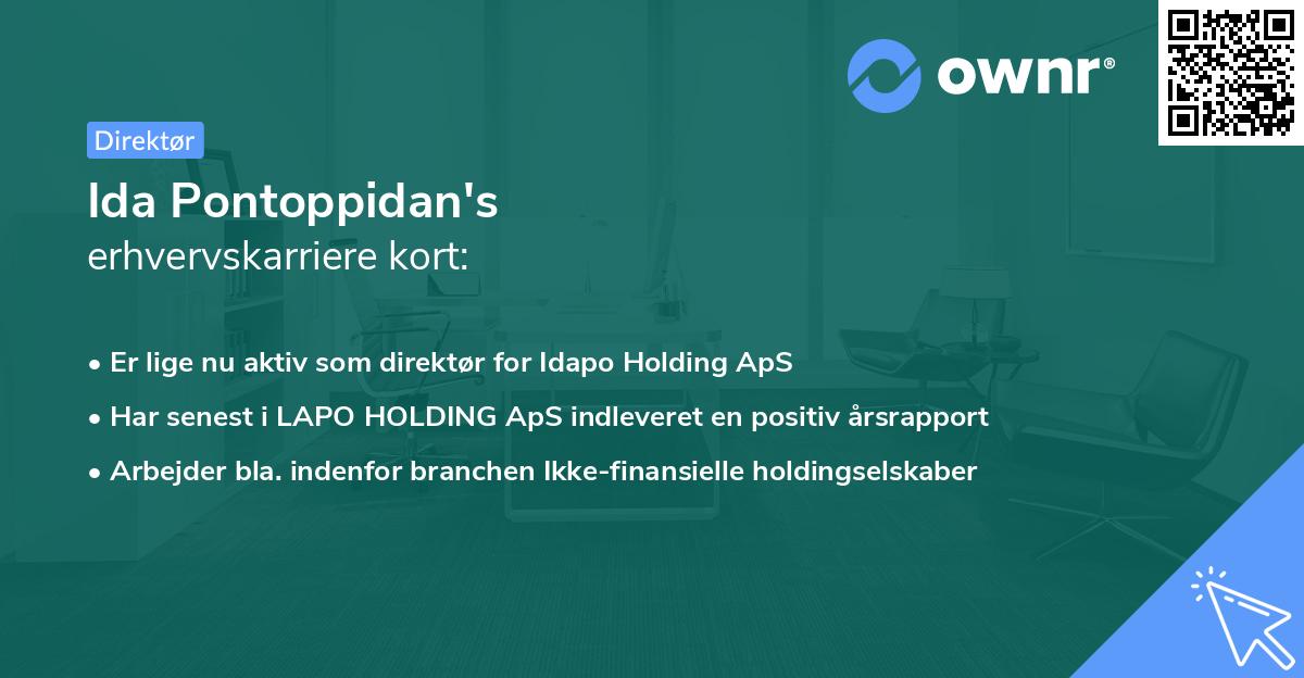 Ida Pontoppidan's erhvervskarriere kort
