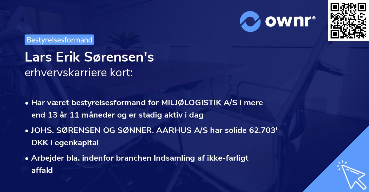 Lars Erik Sørensen's erhvervskarriere kort
