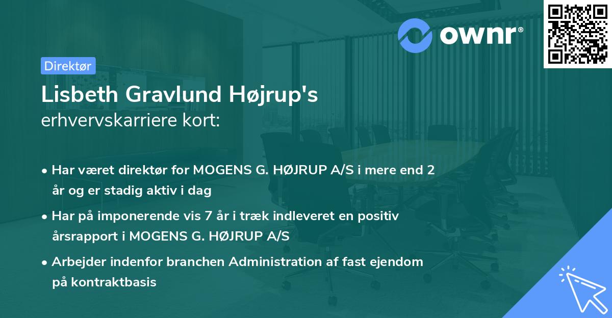 Lisbeth Gravlund Højrup's erhvervskarriere kort