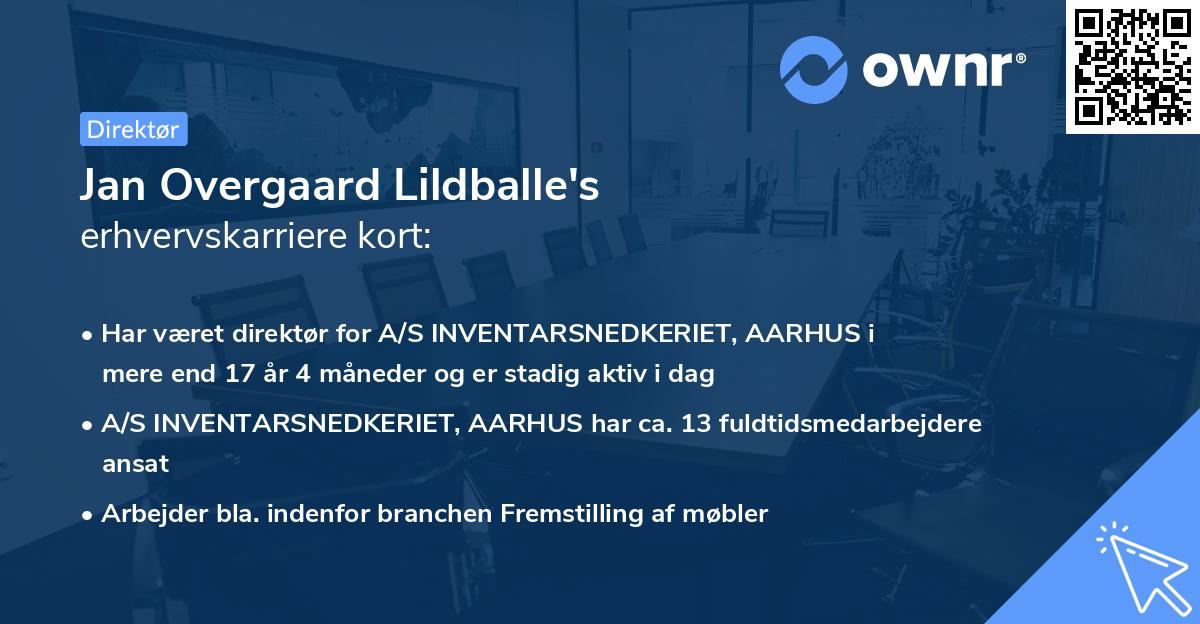Jan Overgaard Lildballe's erhvervskarriere kort