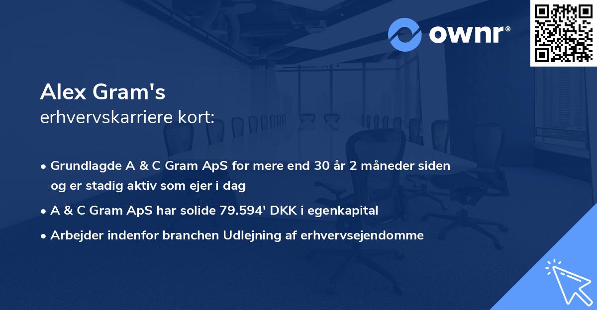 Alex Gram's erhvervskarriere kort