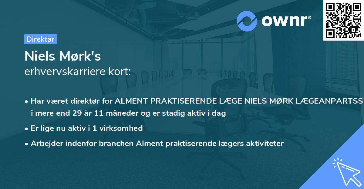 Niels Mørk's erhvervskarriere kort