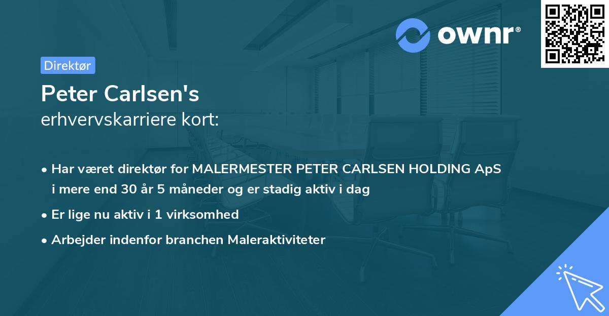 Peter Carlsen's erhvervskarriere kort