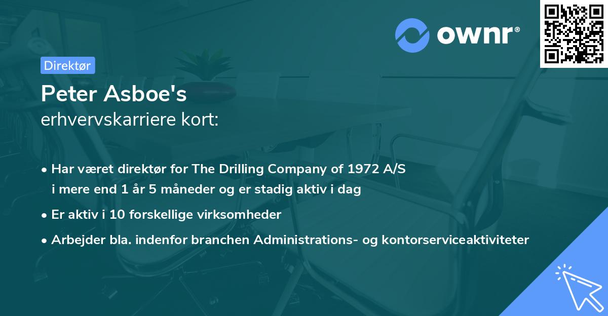 Peter Asboe's erhvervskarriere kort
