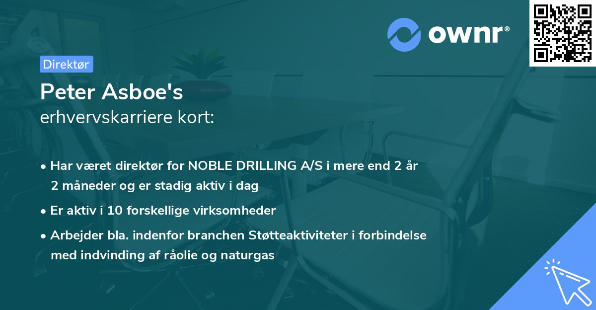 Peter Asboe's erhvervskarriere kort