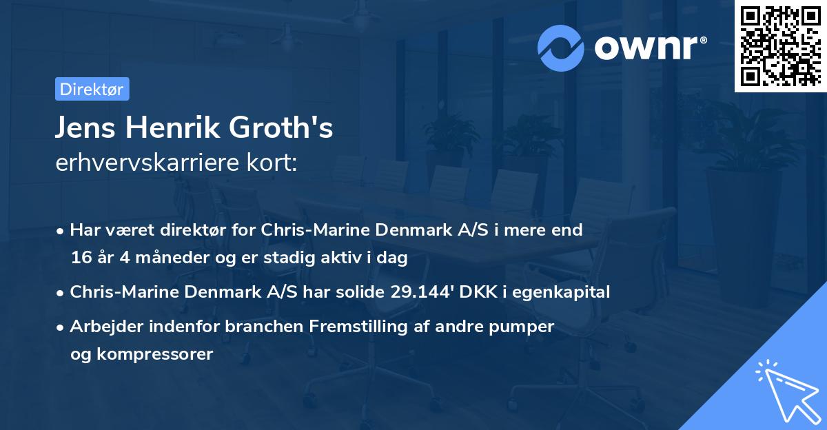 Jens Henrik Groth's erhvervskarriere kort