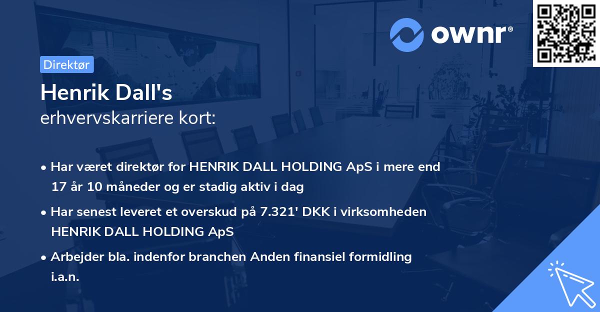 Henrik Dall's erhvervskarriere kort