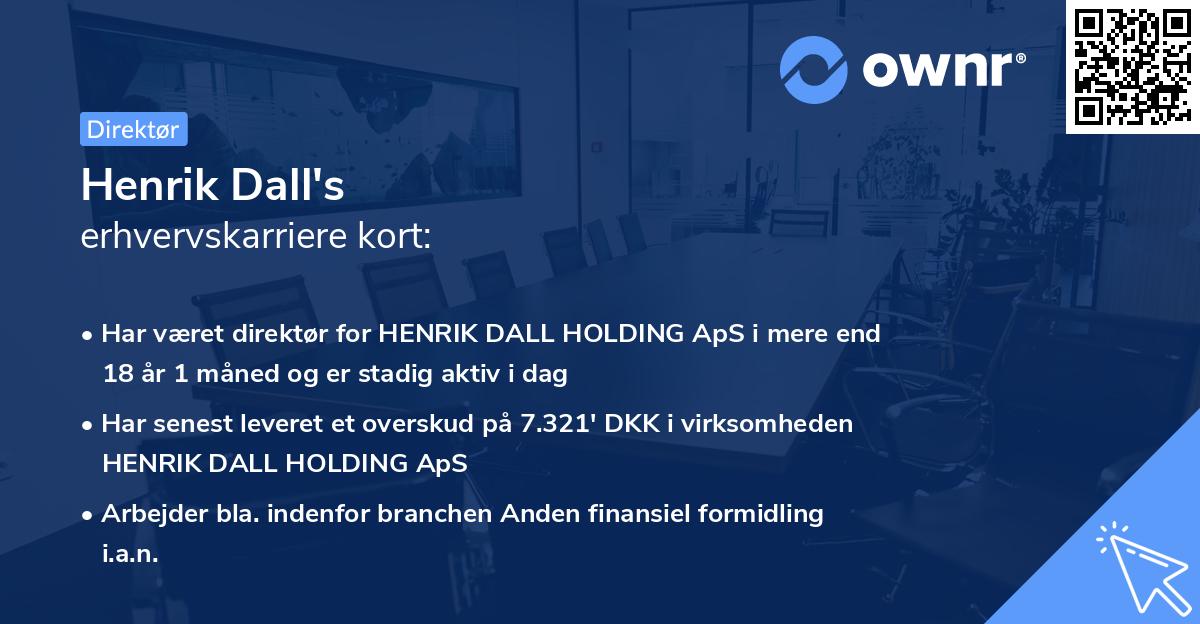 Henrik Dall's erhvervskarriere kort