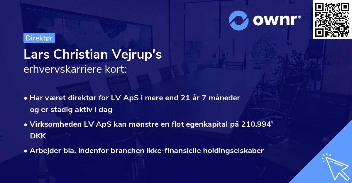 Lars Christian Vejrup's erhvervskarriere kort