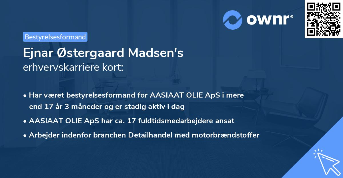 Ejnar Østergaard Madsen's erhvervskarriere kort