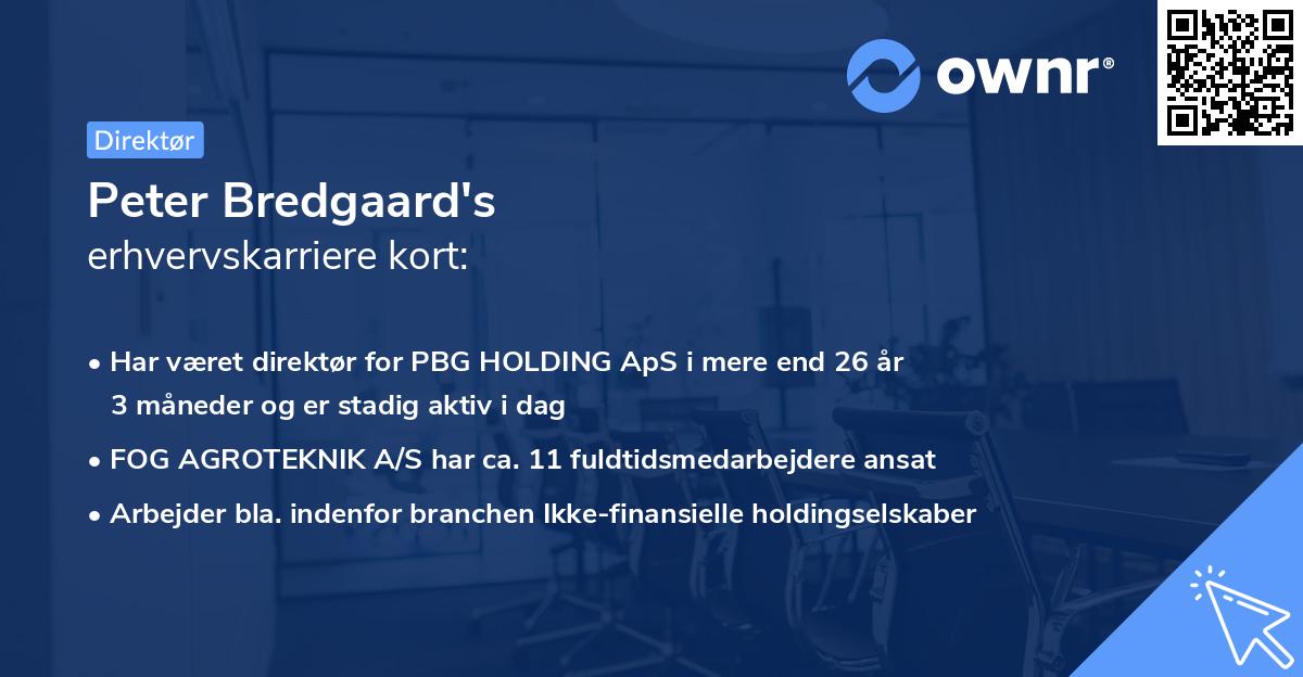Peter Bredgaard's erhvervskarriere kort