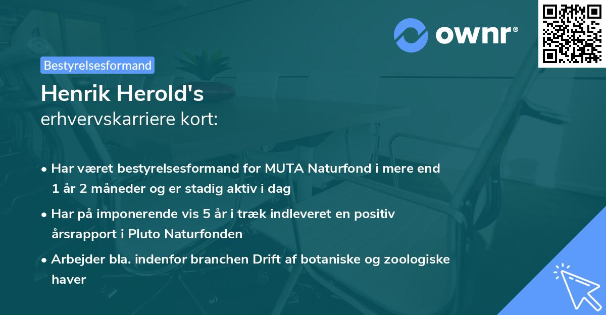 Henrik Herold's erhvervskarriere kort