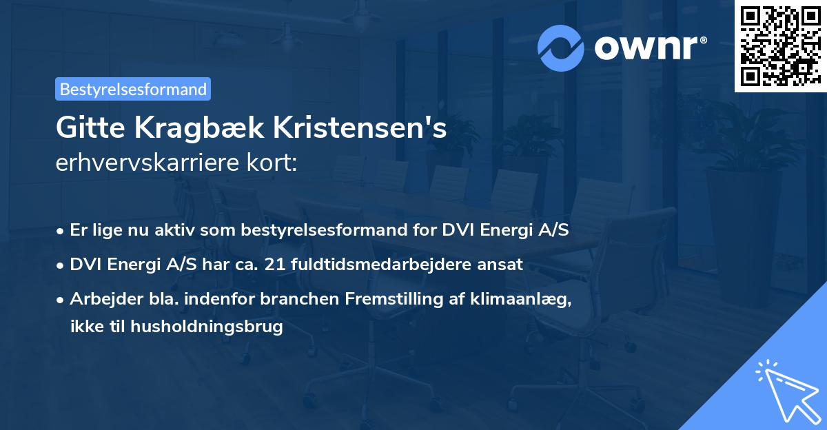 Gitte Kragbæk Kristensen's erhvervskarriere kort