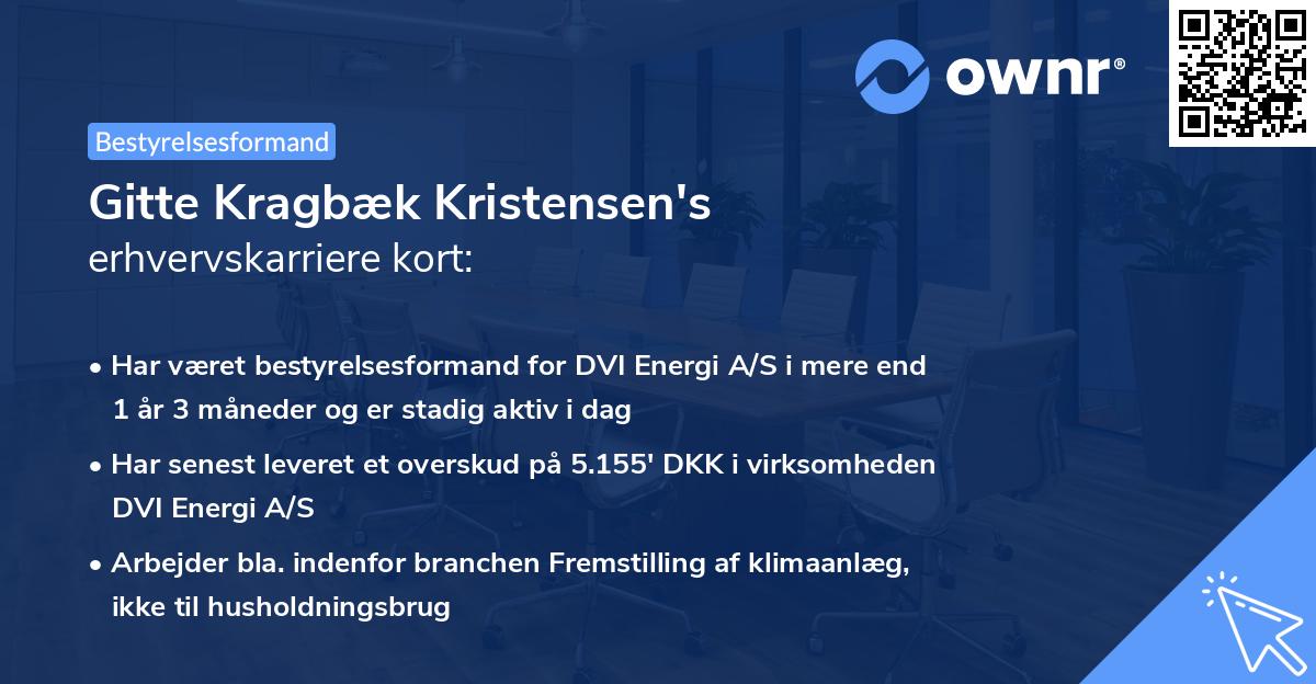 Gitte Kragbæk Kristensen's erhvervskarriere kort