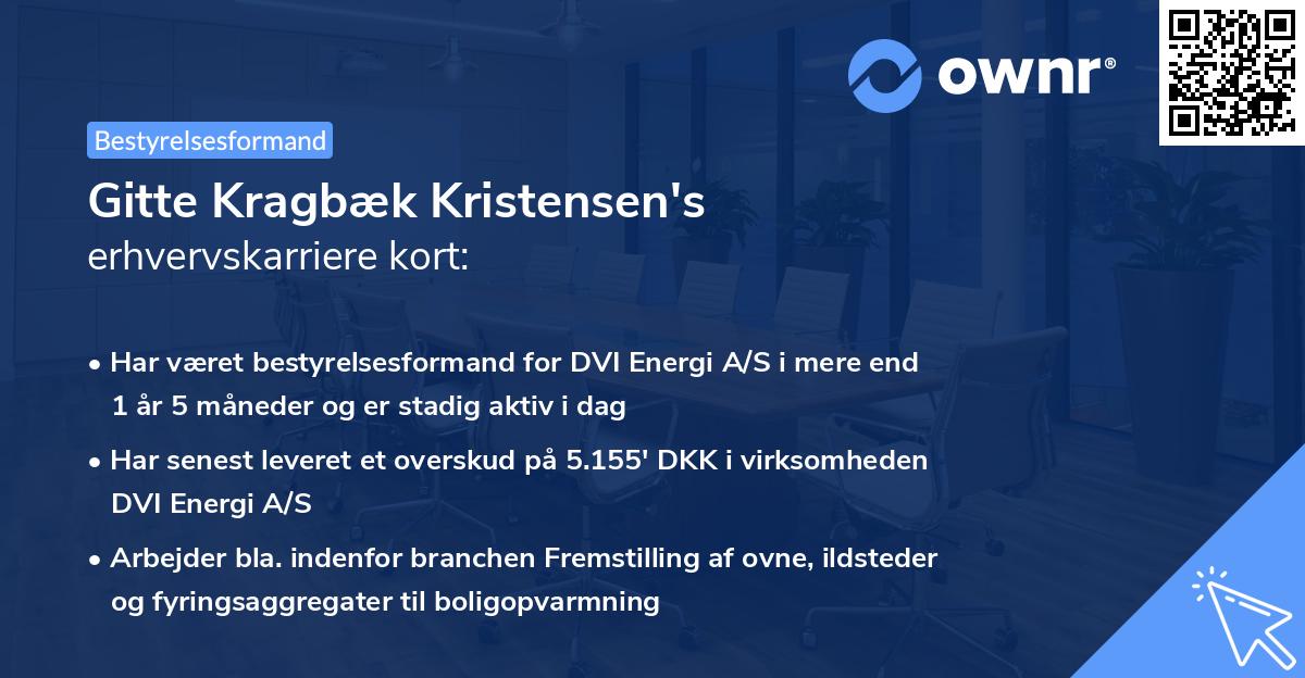 Gitte Kragbæk Kristensen's erhvervskarriere kort