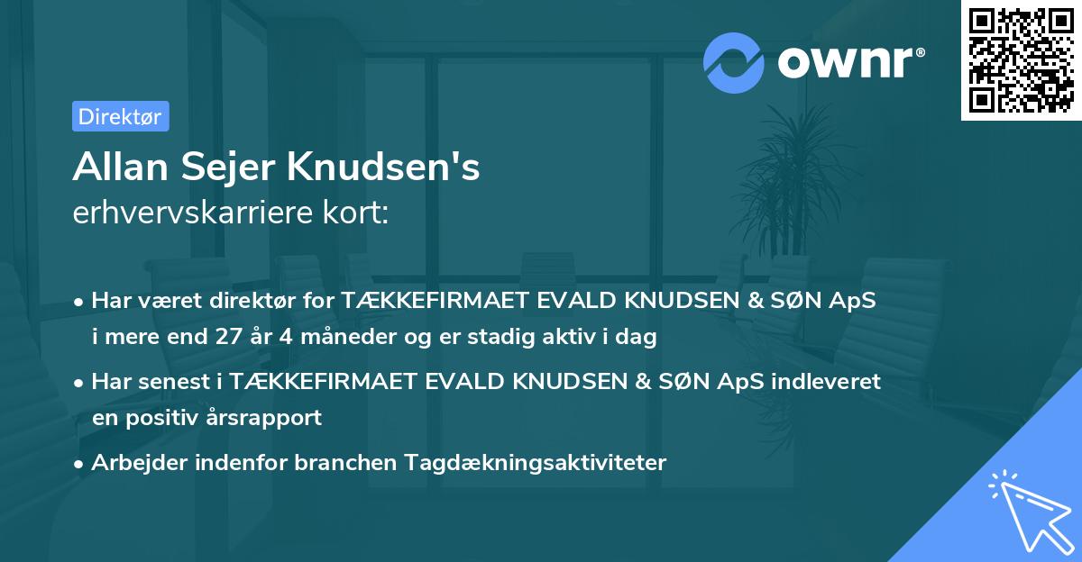 Allan Sejer Knudsen's erhvervskarriere kort