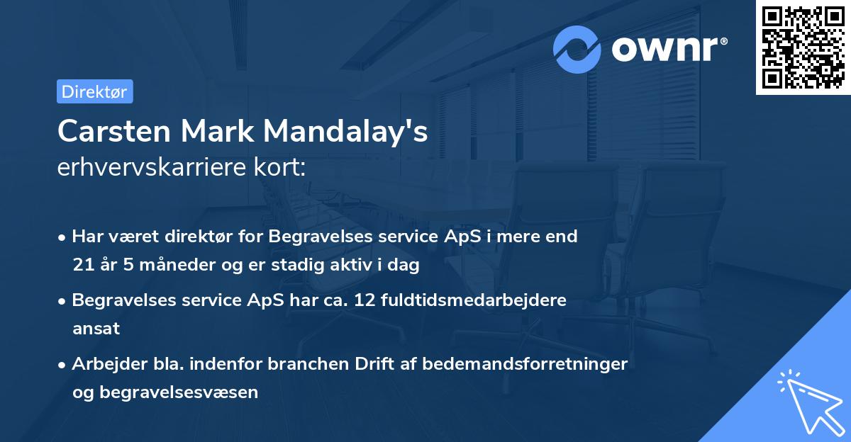 Carsten Mark Mandalay's erhvervskarriere kort
