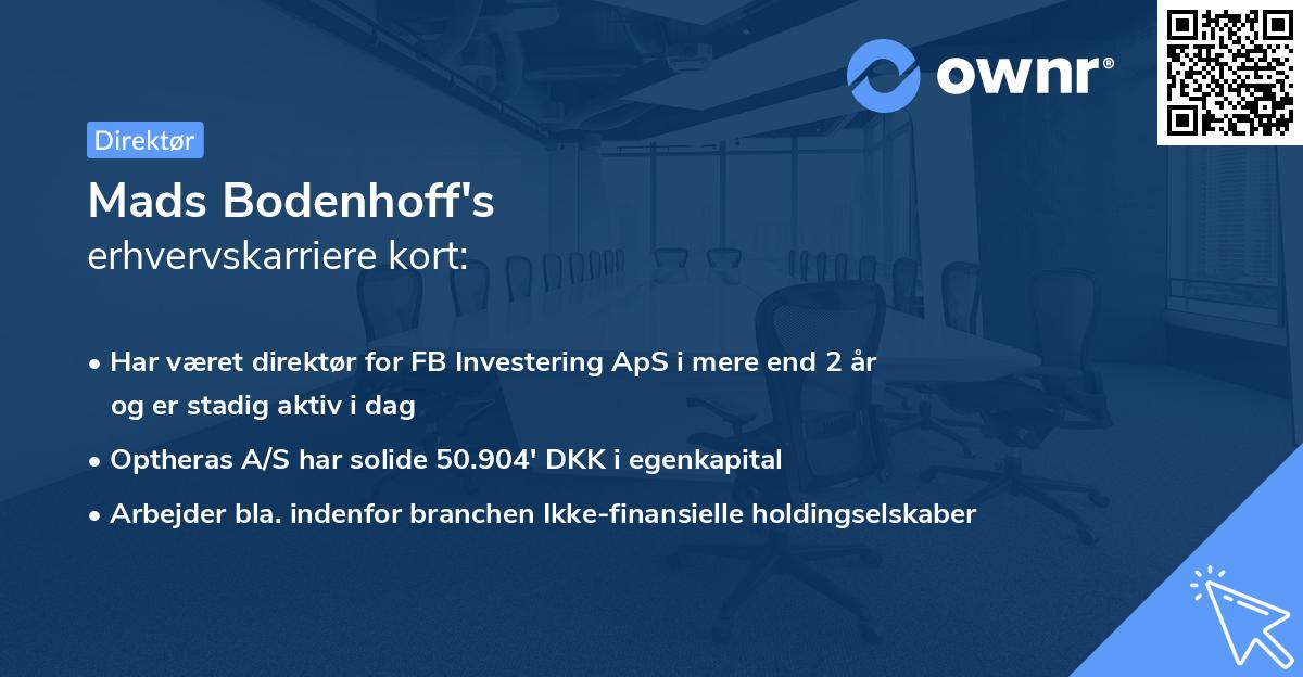 Mads Bodenhoff's erhvervskarriere kort