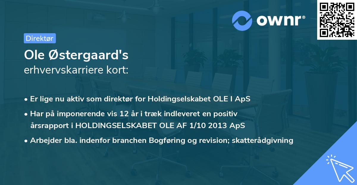 Ole Østergaard's erhvervskarriere kort