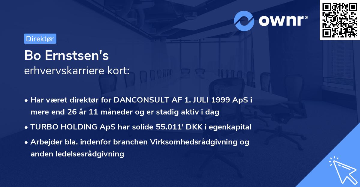 Bo Ernstsen's erhvervskarriere kort