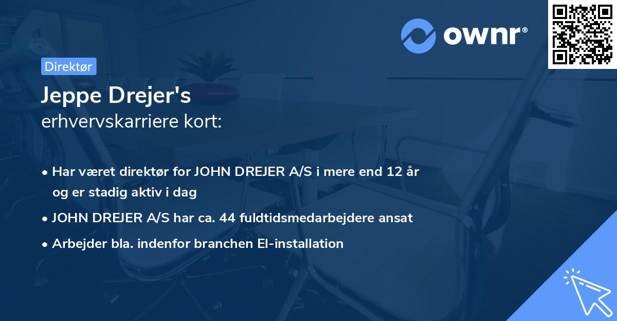 Jeppe Drejer's erhvervskarriere kort
