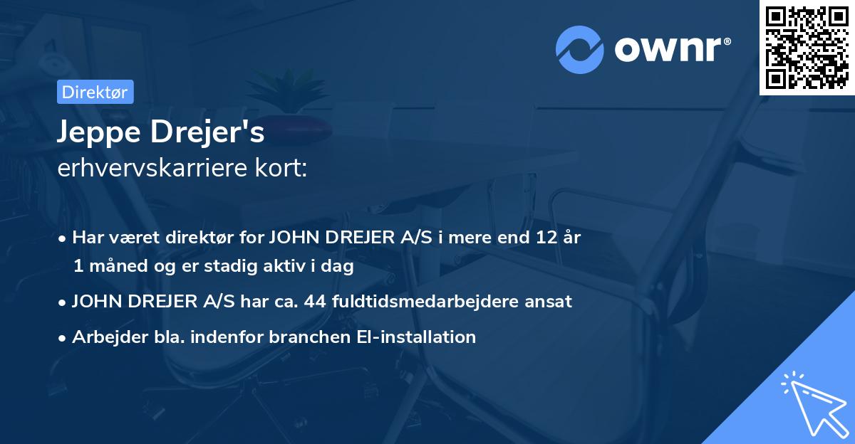 Jeppe Drejer's erhvervskarriere kort