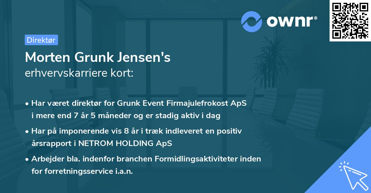 Morten Grunk Jensen's erhvervskarriere kort