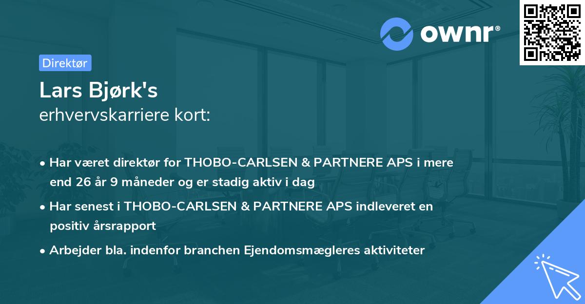 Lars Bjørk's erhvervskarriere kort