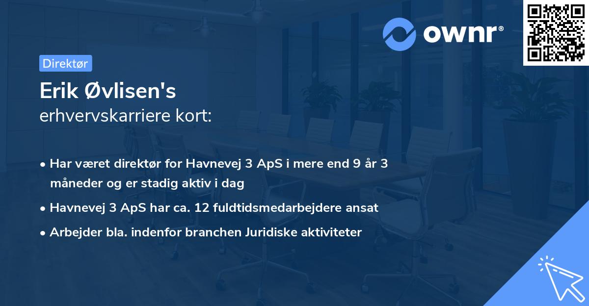 Erik Øvlisen's erhvervskarriere kort