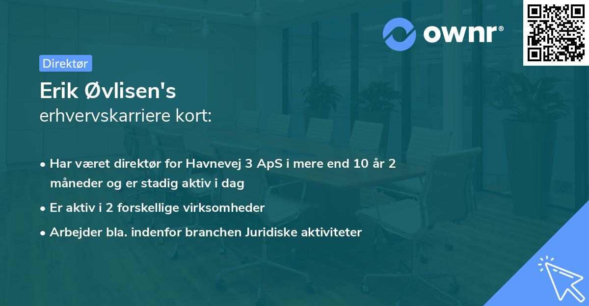 Erik Øvlisen's erhvervskarriere kort