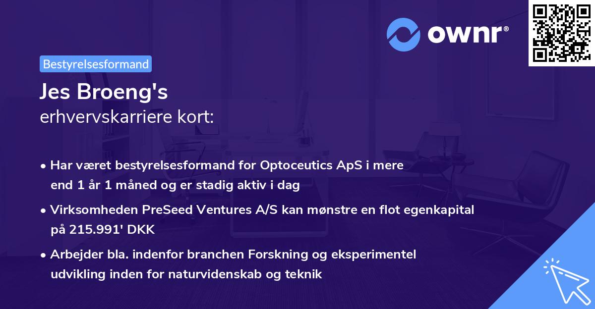 Jes Broeng's erhvervskarriere kort