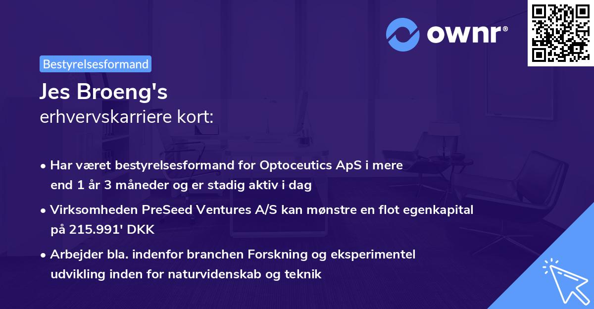 Jes Broeng's erhvervskarriere kort