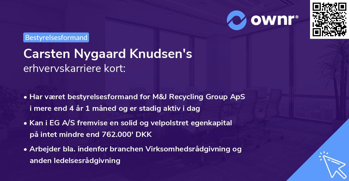 Carsten Nygaard Knudsen's erhvervskarriere kort