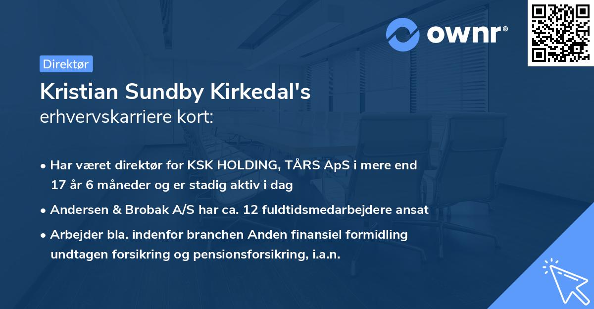 Kristian Sundby Kirkedal's erhvervskarriere kort