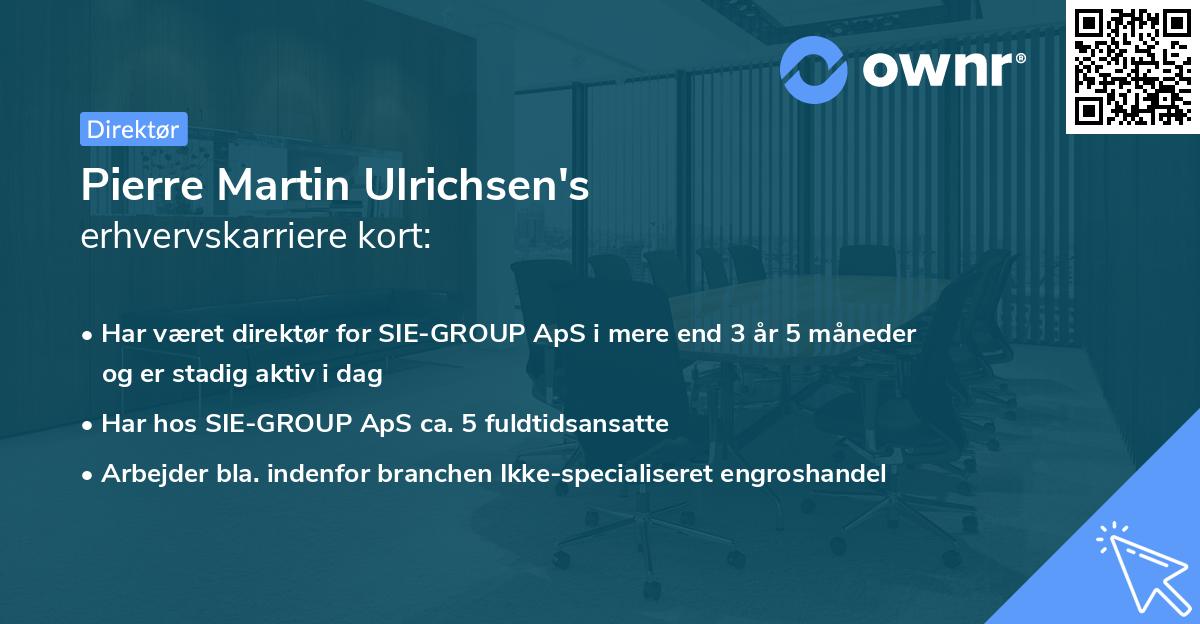 Pierre Martin Ulrichsen's erhvervskarriere kort