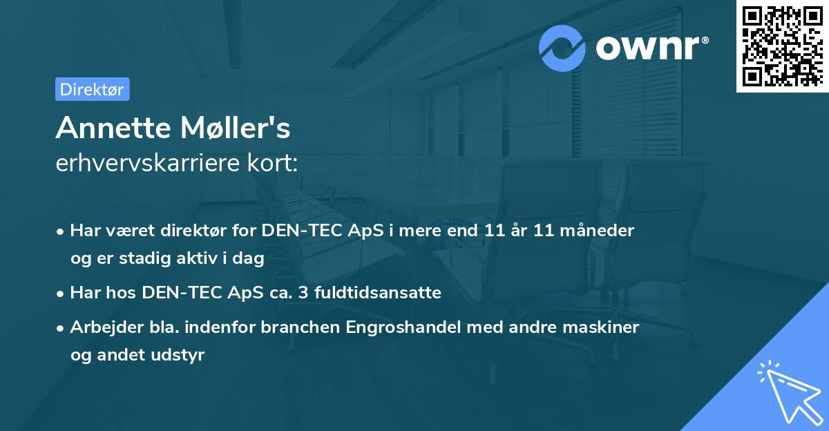 Annette Møller's erhvervskarriere kort