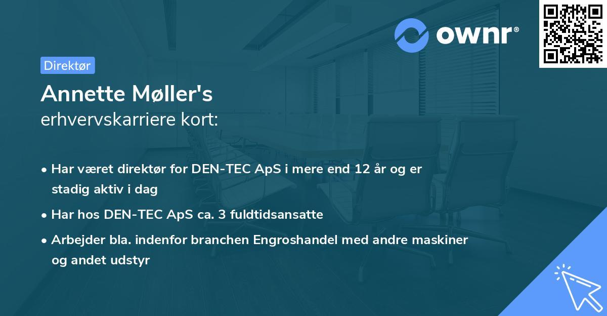 Annette Møller's erhvervskarriere kort