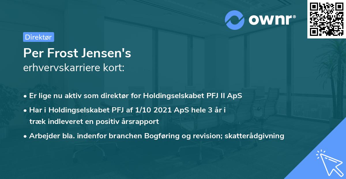 Per Frost Jensen's erhvervskarriere kort