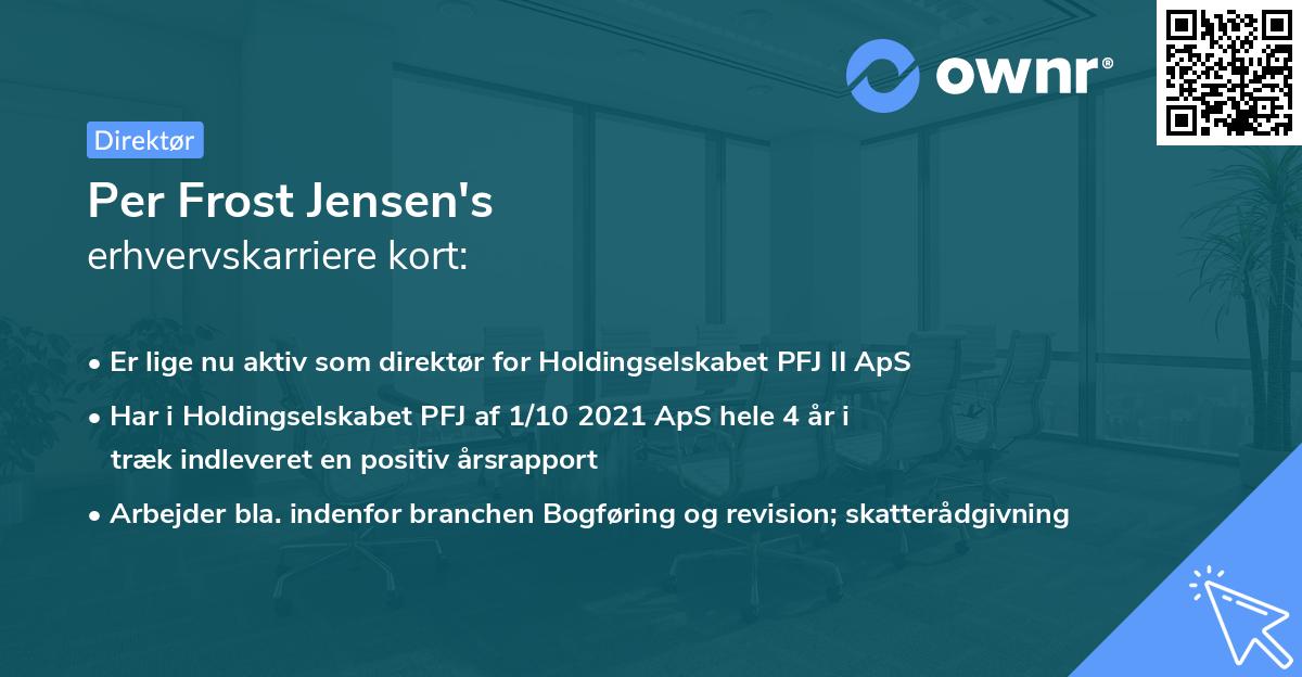 Per Frost Jensen's erhvervskarriere kort