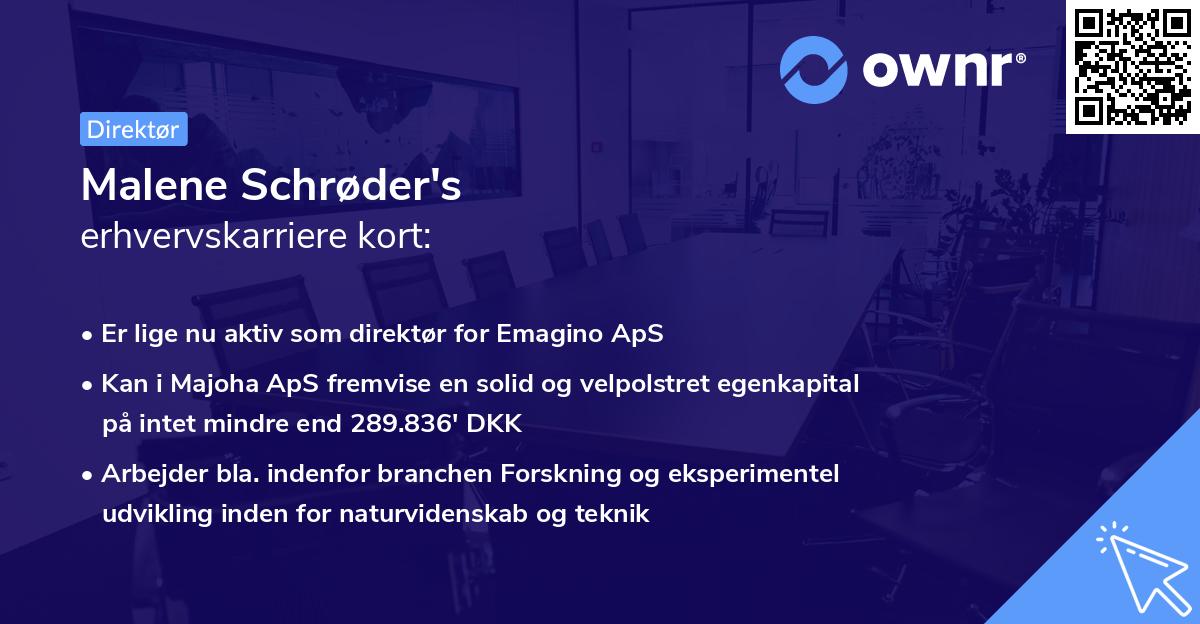 Malene Schrøder's erhvervskarriere kort