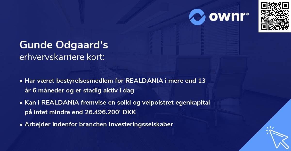 Gunde Odgaard's erhvervskarriere kort