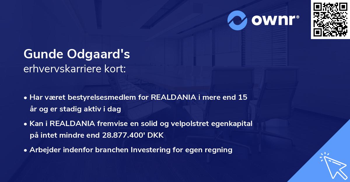 Gunde Odgaard's erhvervskarriere kort