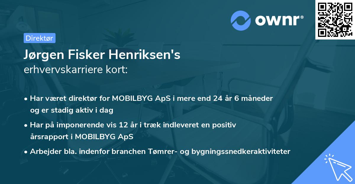 Jørgen Fisker Henriksen's erhvervskarriere kort