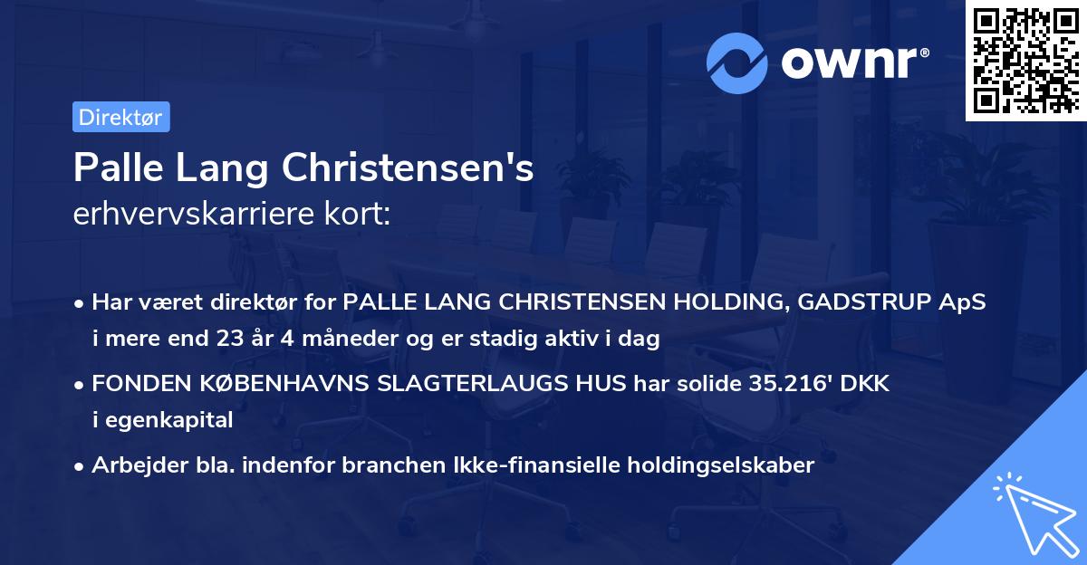 Palle Lang Christensen's erhvervskarriere kort